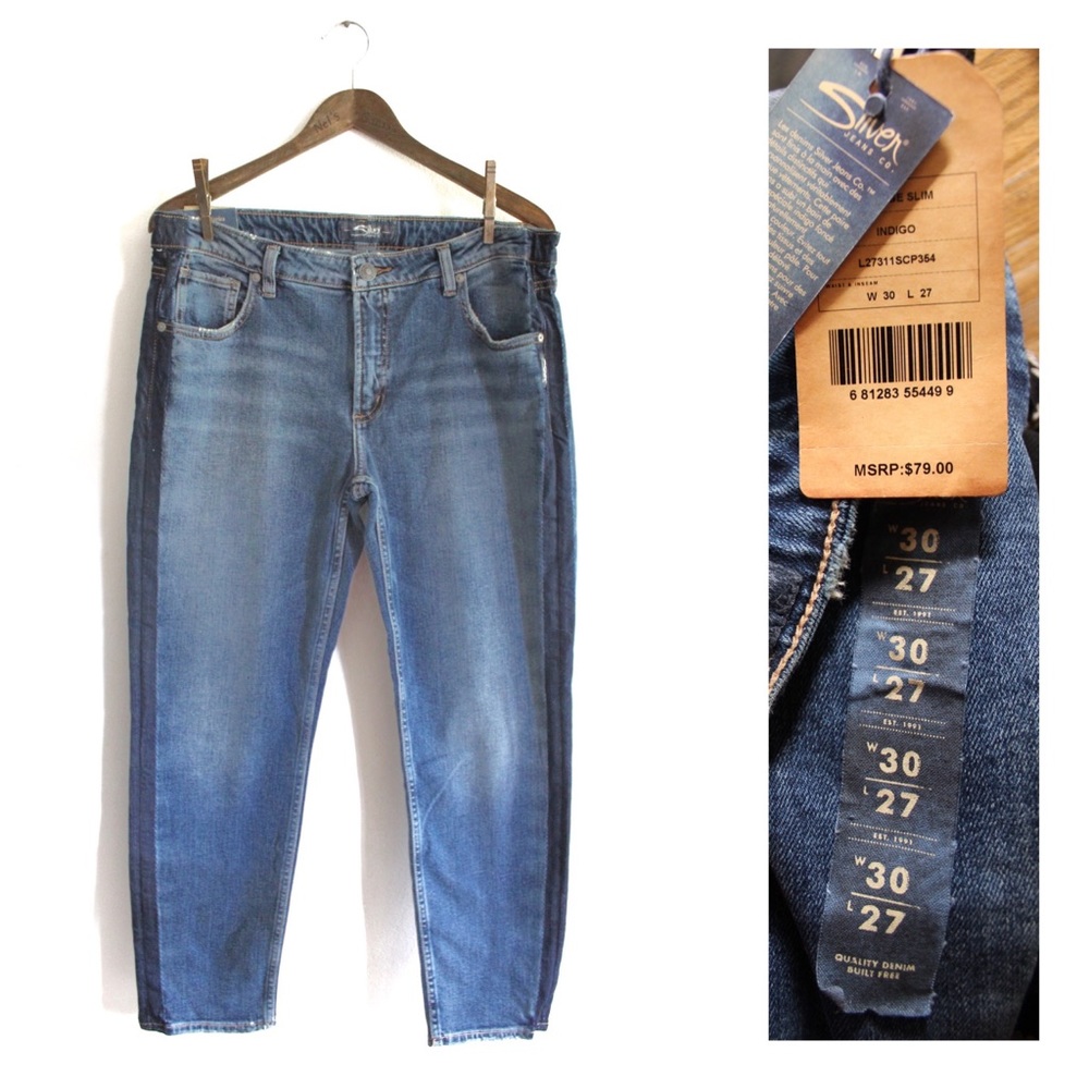Silver Jeans NWT Vintage Slim Light and Dark Indigo Wash 30 10